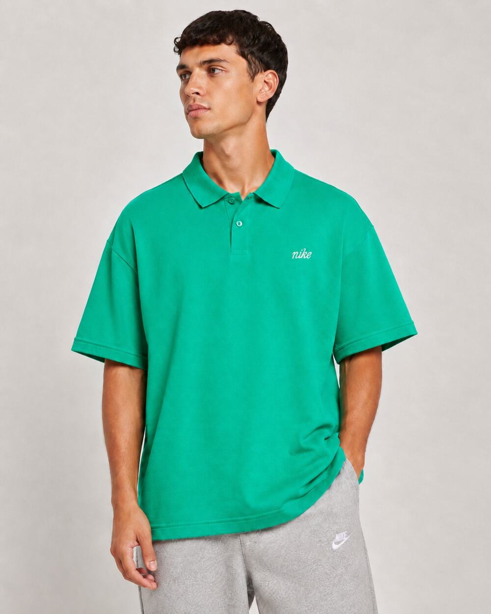 NWT Nike Sportswear Club Stadium Green Oversized Polo Men M HV0824-324